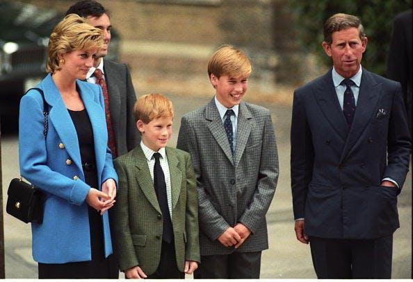 Princess diana with Sons Harry and William