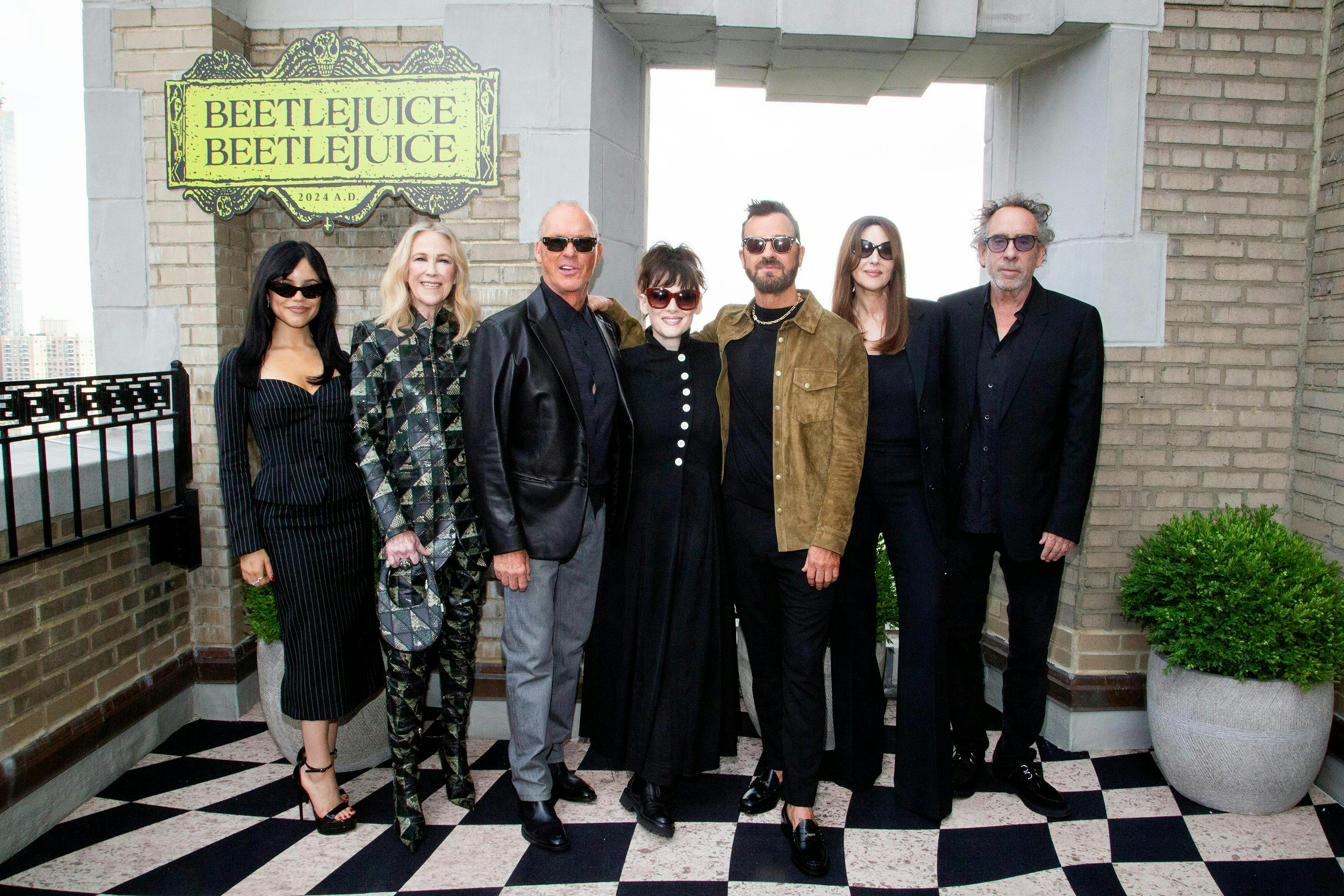 Beetlejuice Beetlejuice Cast on Press Tour in New York. Getty Images.