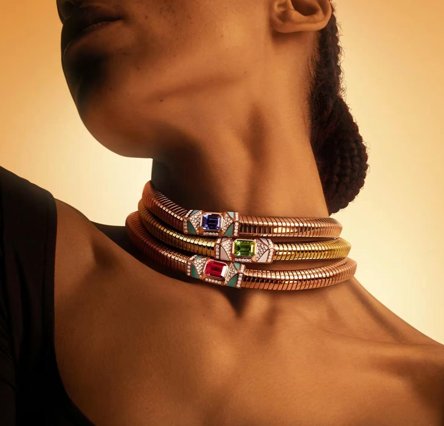 bulgari tubogas collection : yellow gold jewelry