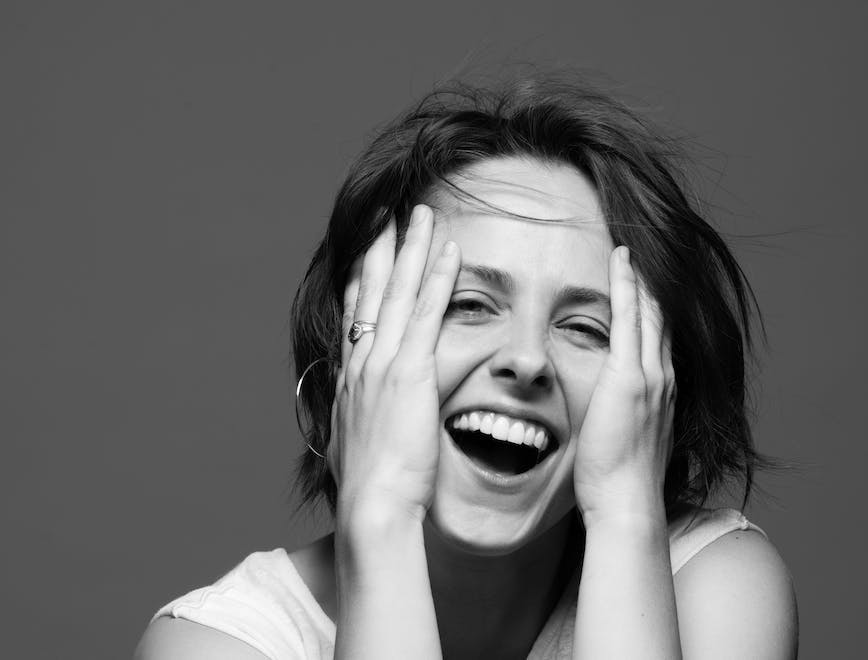 face person human laughing smile female