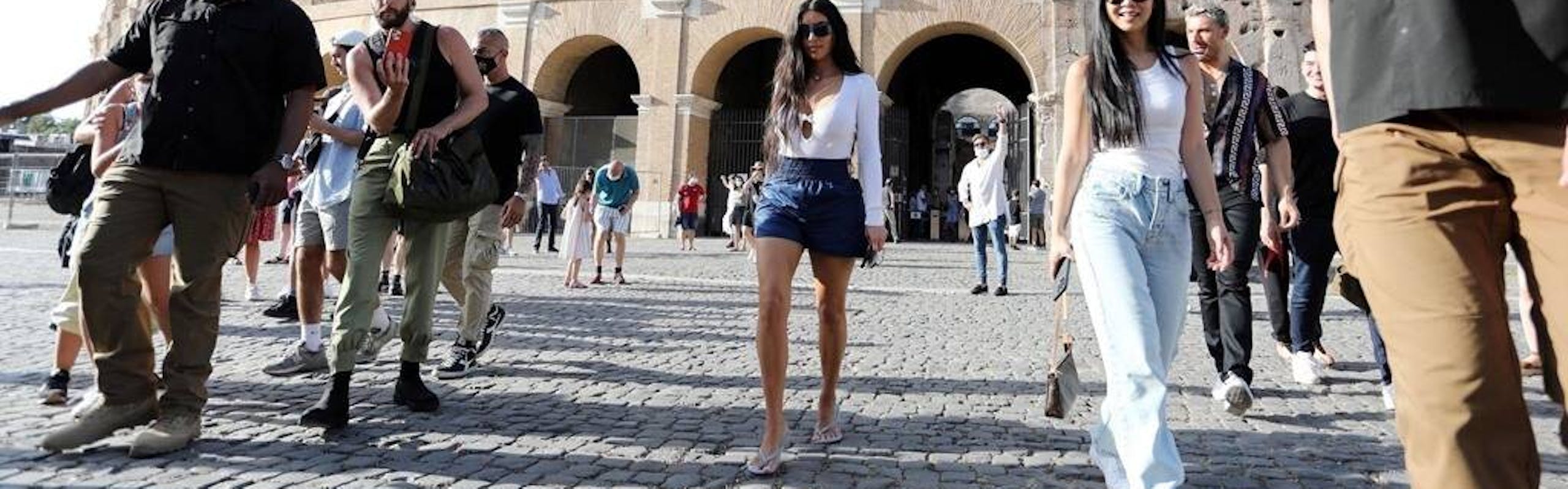 Kardashian visits the Colosseum. 