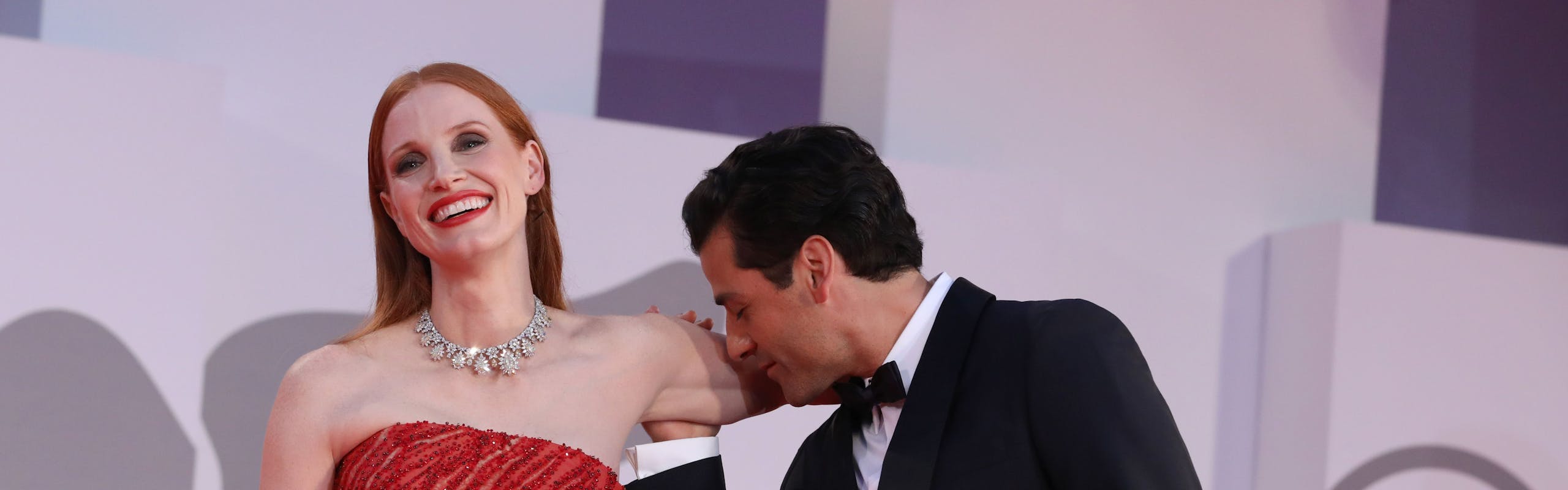 Jessica Chastain and Oscar Isaac at the Venice Film Festival, 2022