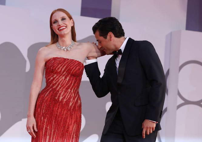 Jessica Chastain and Oscar Isaac at the Venice Film Festival, 2022