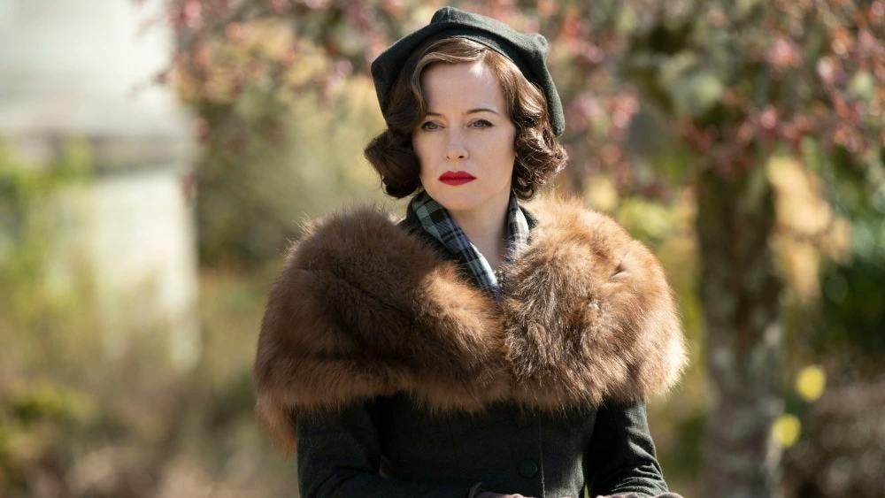 Claire Foy as Margaret Campbell, Duchess of Argyll in A Very British Scandal.