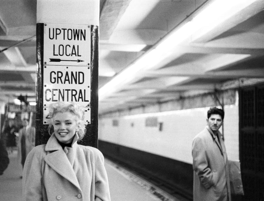 Famous image of Marilyn Monroe at Grand Central Station.