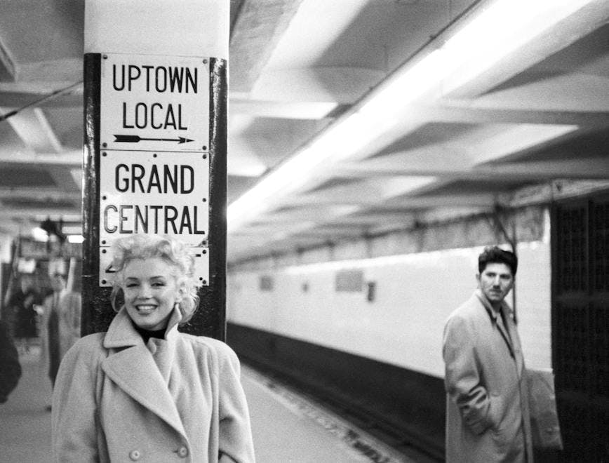 Famous image of Marilyn Monroe at Grand Central Station.