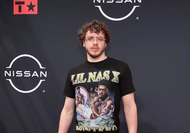 Jack Harlow in a Lil Nas X t-shirt at the 2022 BET Awards.