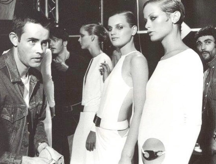 models backstage at tom ford 1996