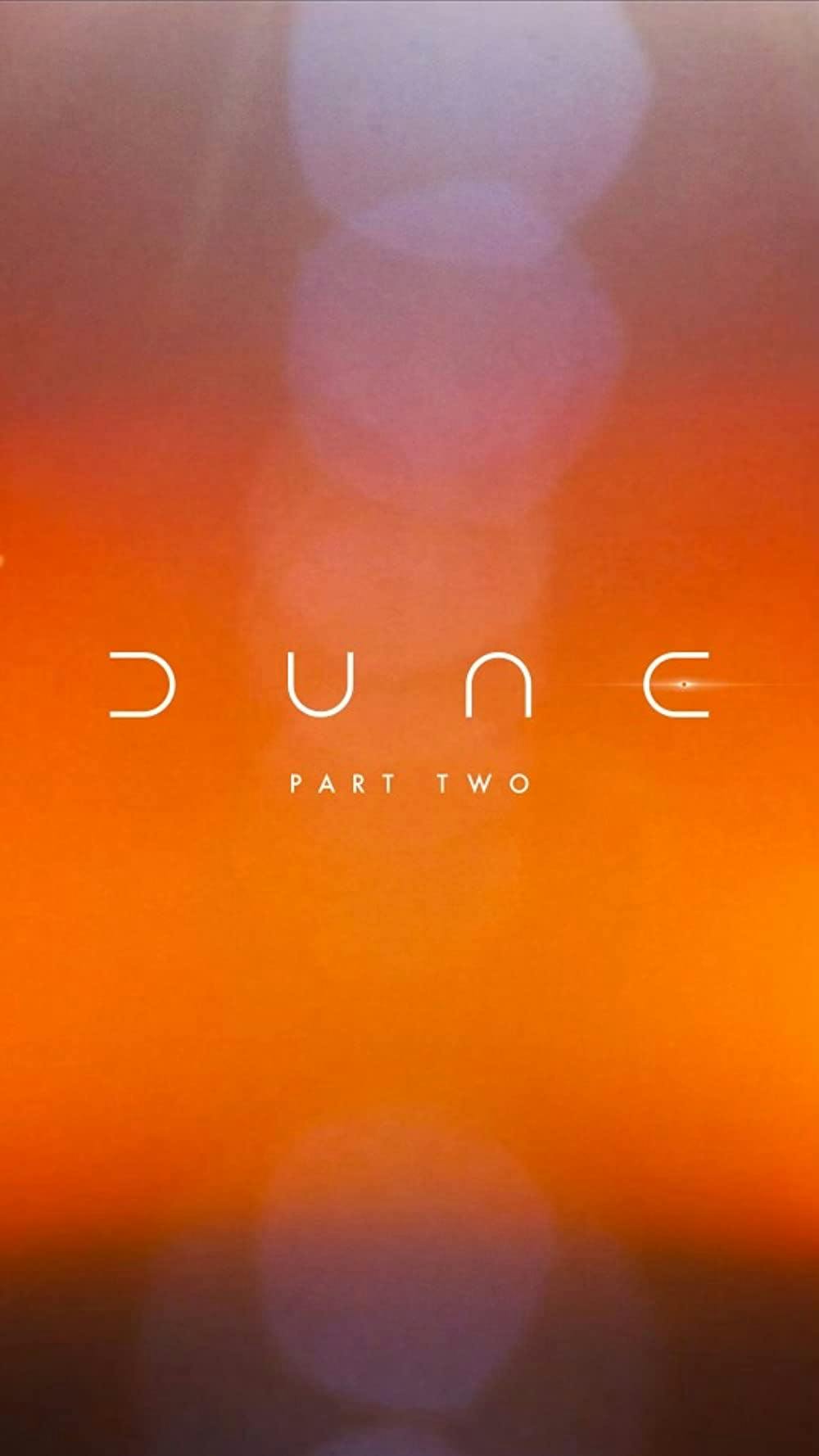 An orange "Dune: Part Two" movie poster. 