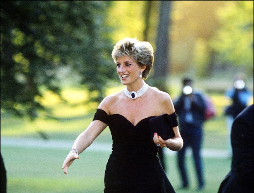diana wears a stunning black gown post divorce from prince charles