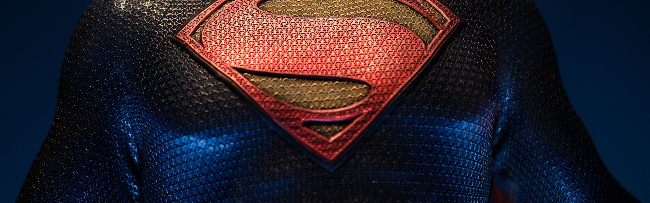 A Superman costume from the 2013 Man of Steel film.