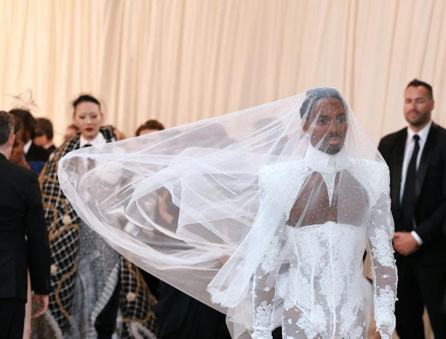 Alton Mason wearing a Karl Lagerfeld bridal outfit for the 2023 Met Gala.