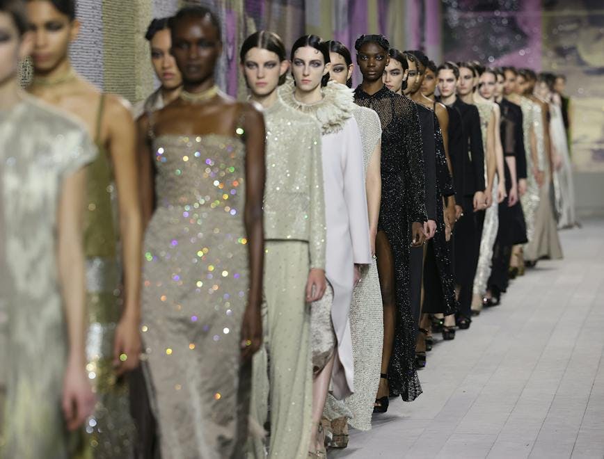 Models walking the Dior runway.