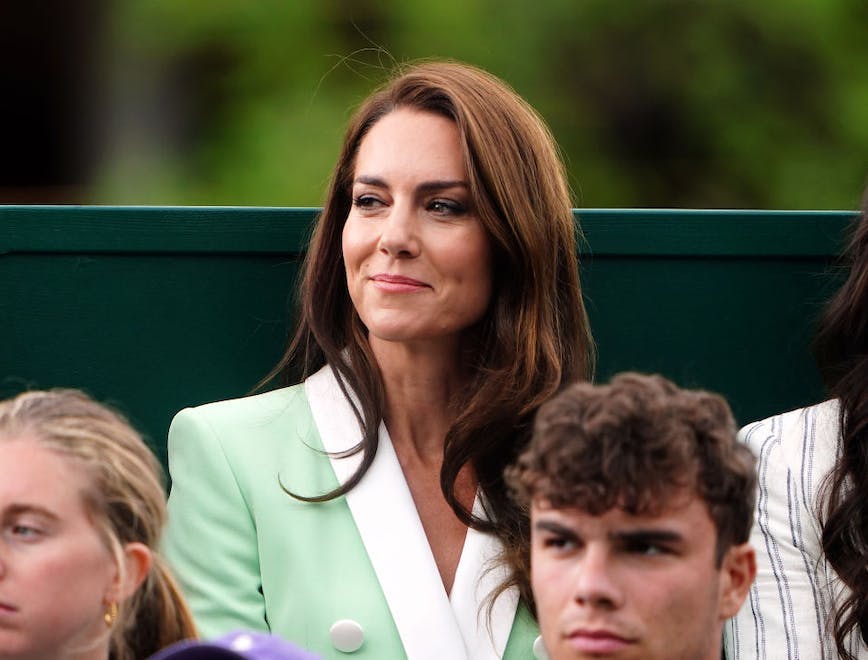 Princess Kate in a green blazer Wimbledon celebrity spotting.