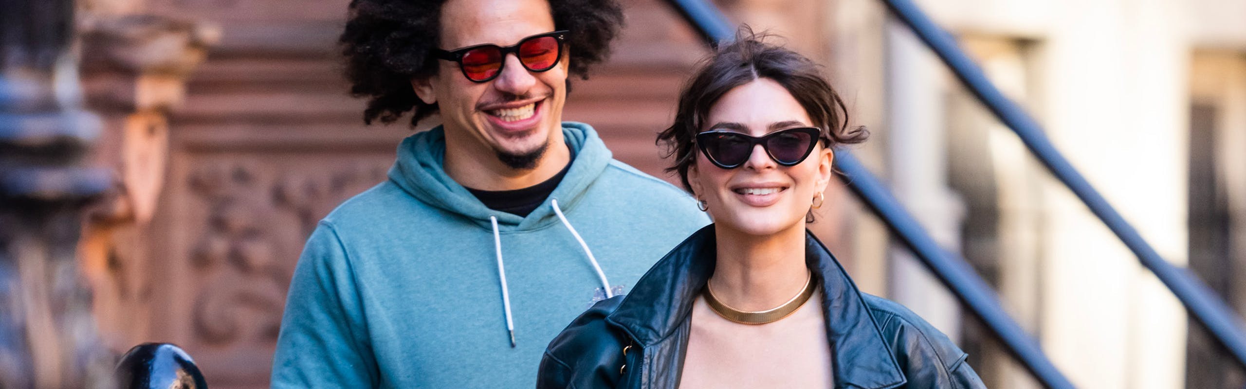 Emrata and Eric Andre walk in New York.
