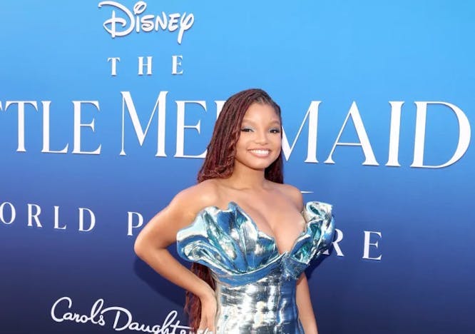 halle bailey in blue gown; every live action disney princess