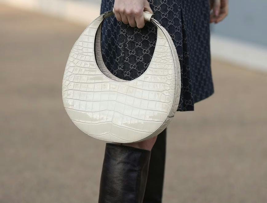 crescent bag white alligator textured purse fall trends