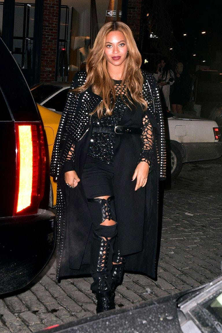 beyonce in black sequin outfit; body positivity