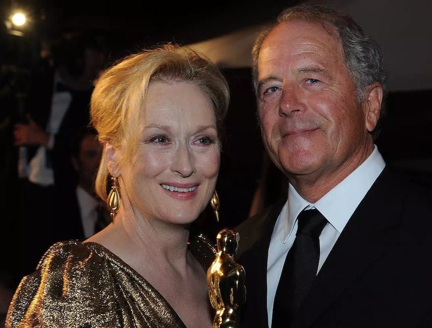 meryl streep and don gummer smiling to the camera