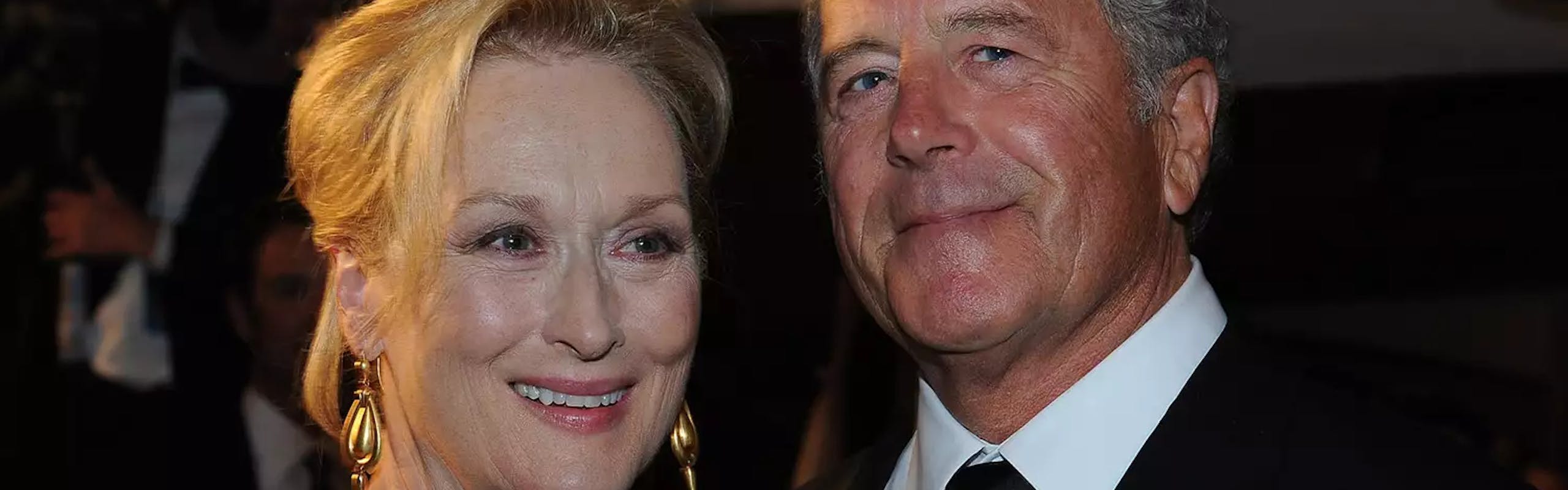 meryl streep and don gummer smiling to the camera