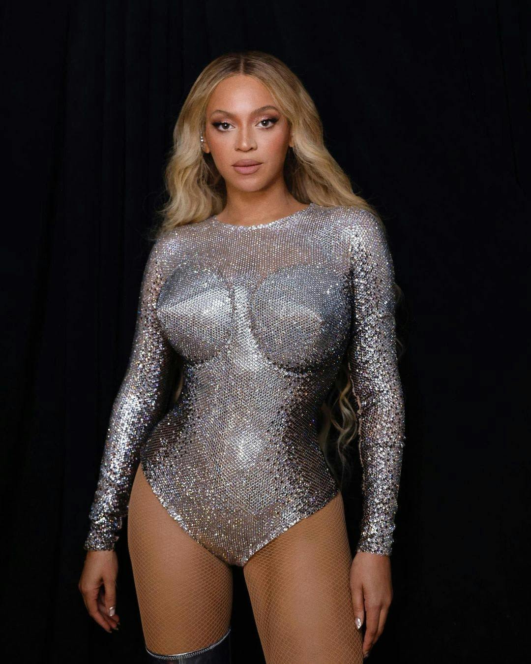 beyonce in a sequined bodysuit