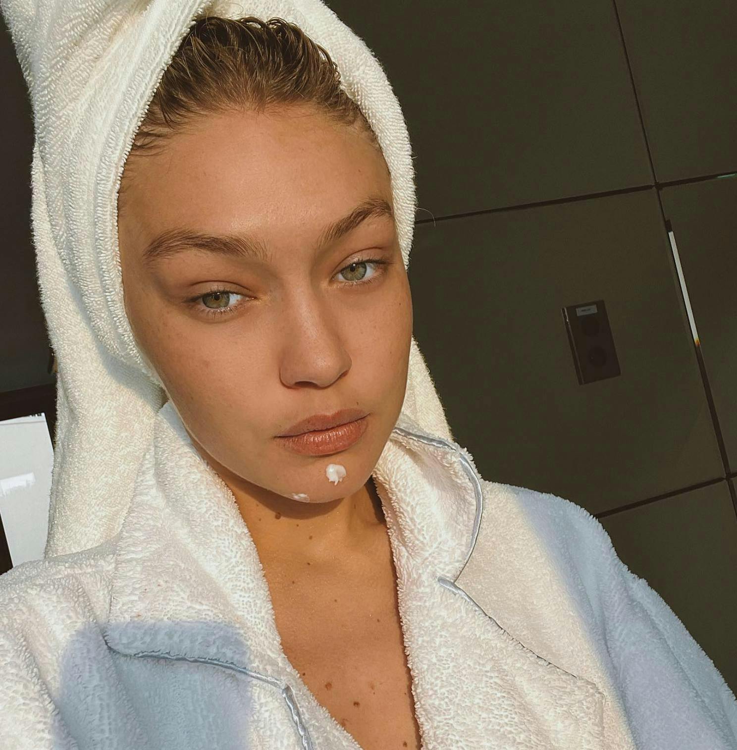 most expensive skincare products: gigi hadid selfie
