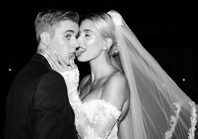 best men's weddings rings bands: Justin and Hailey Bieber's Wedding.