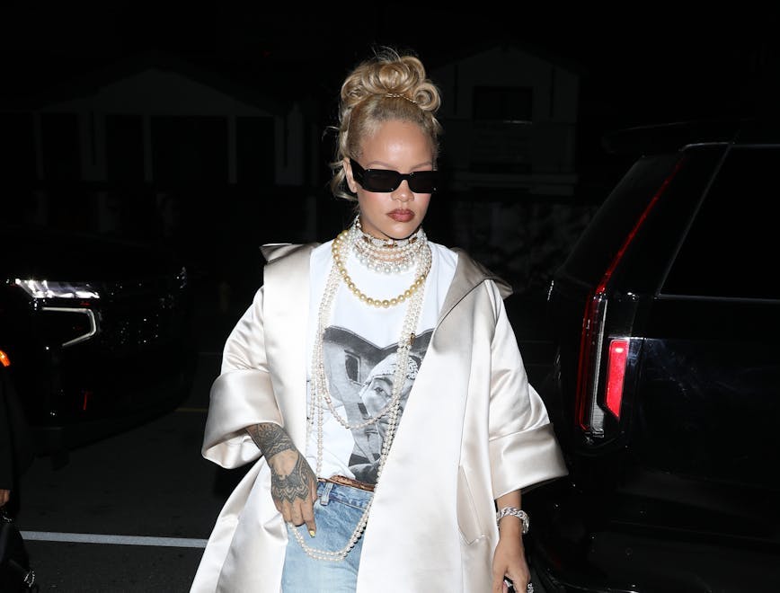 Rihanna is seen at Giorgio Baldi restaurant on April 06, 2024. Photo courtesy of Getty Images.